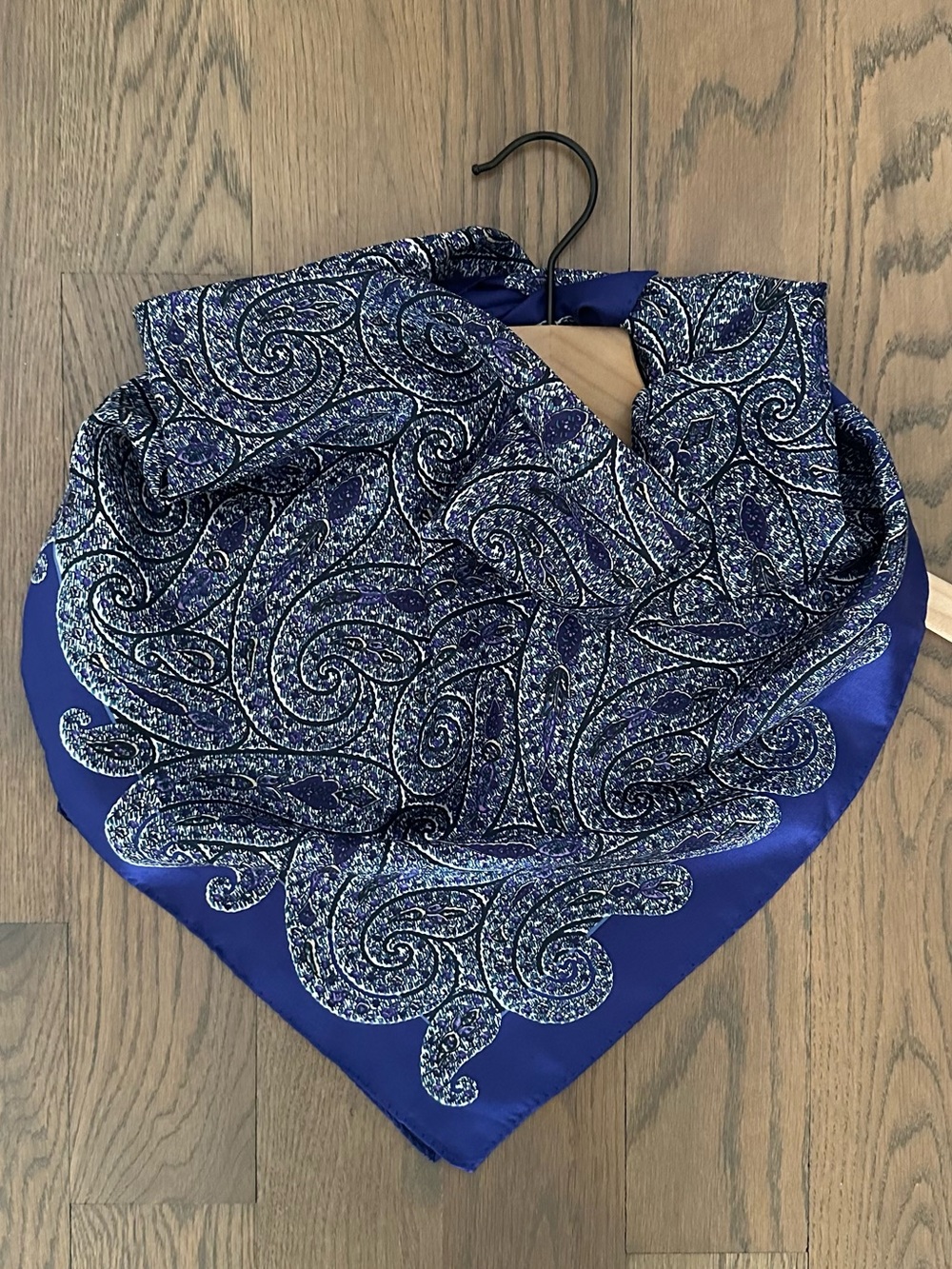 Vintage Liberty of London Paisley Print 100% Silk Scarf Blue Multicolor 26.5"sq